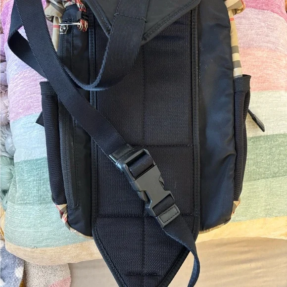 Burberry Tan and Black Check Backpack